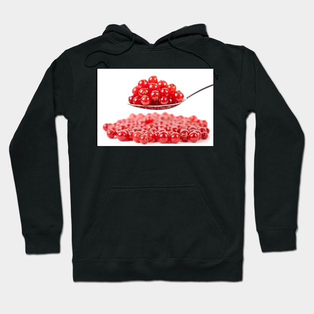 Red currant on white background Hoodie by naturalis